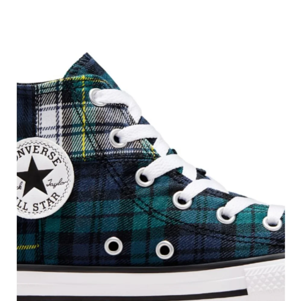 Converse Kids Plaid Luxe High Top Sneakers Size 3 NWT